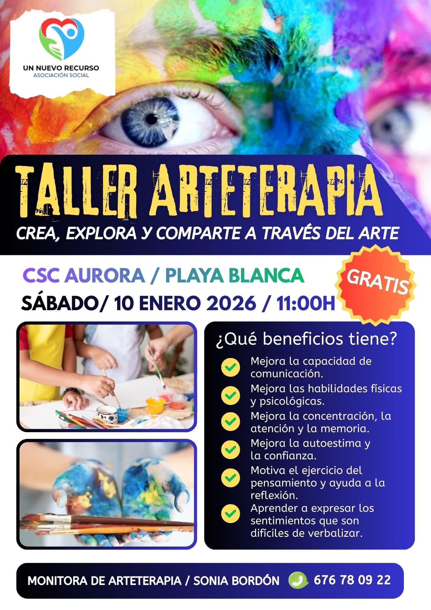 Cartel del taller de Arteterapia