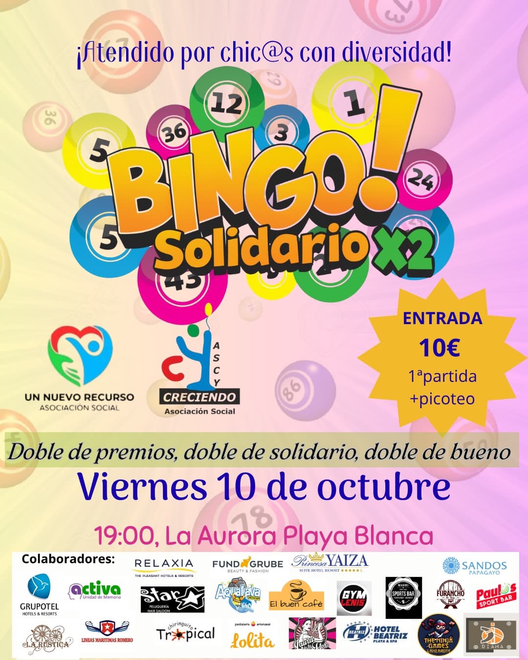 Cartel del encuentro solidario en La Aurora